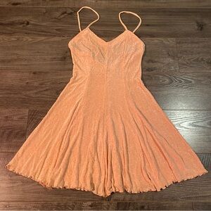 Vintage Lingerie nightie shimmer peach made in Canada by Dalmys